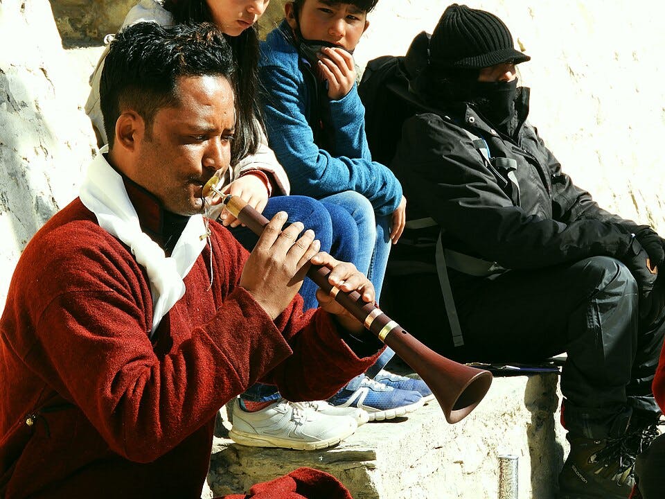 Flute being played at the festival
