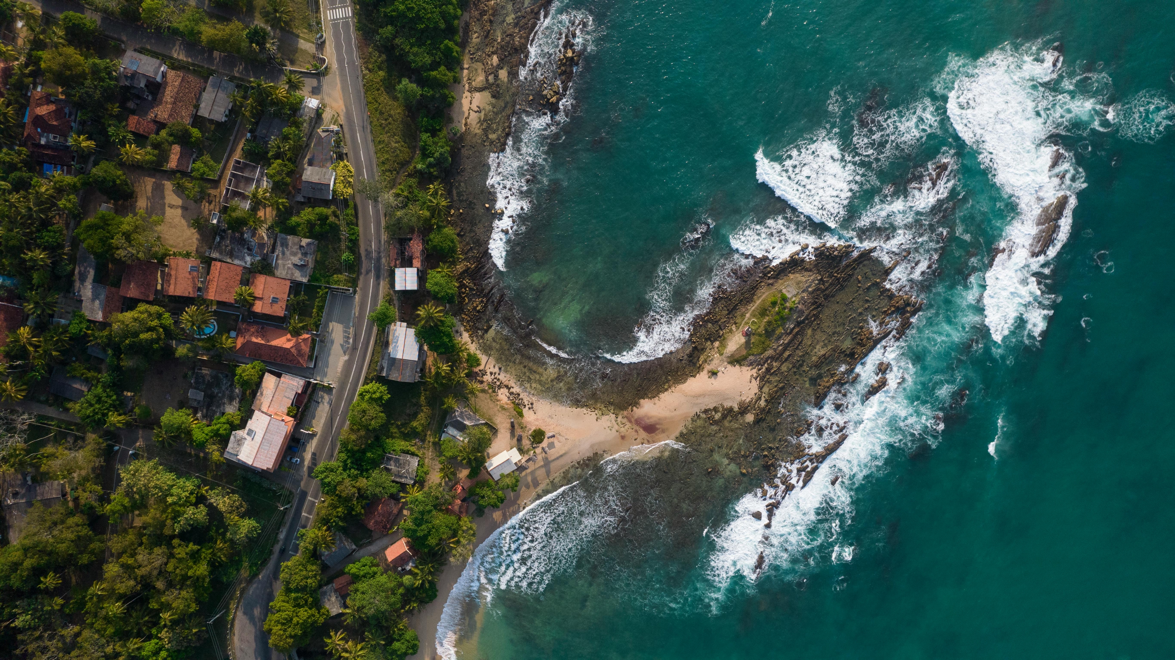 drone view of a beach 