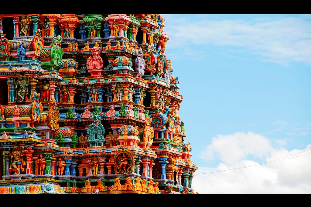 A colourful temple gopuram in Madurai