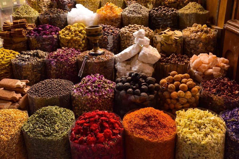 An image depicting the array of spices for shopping