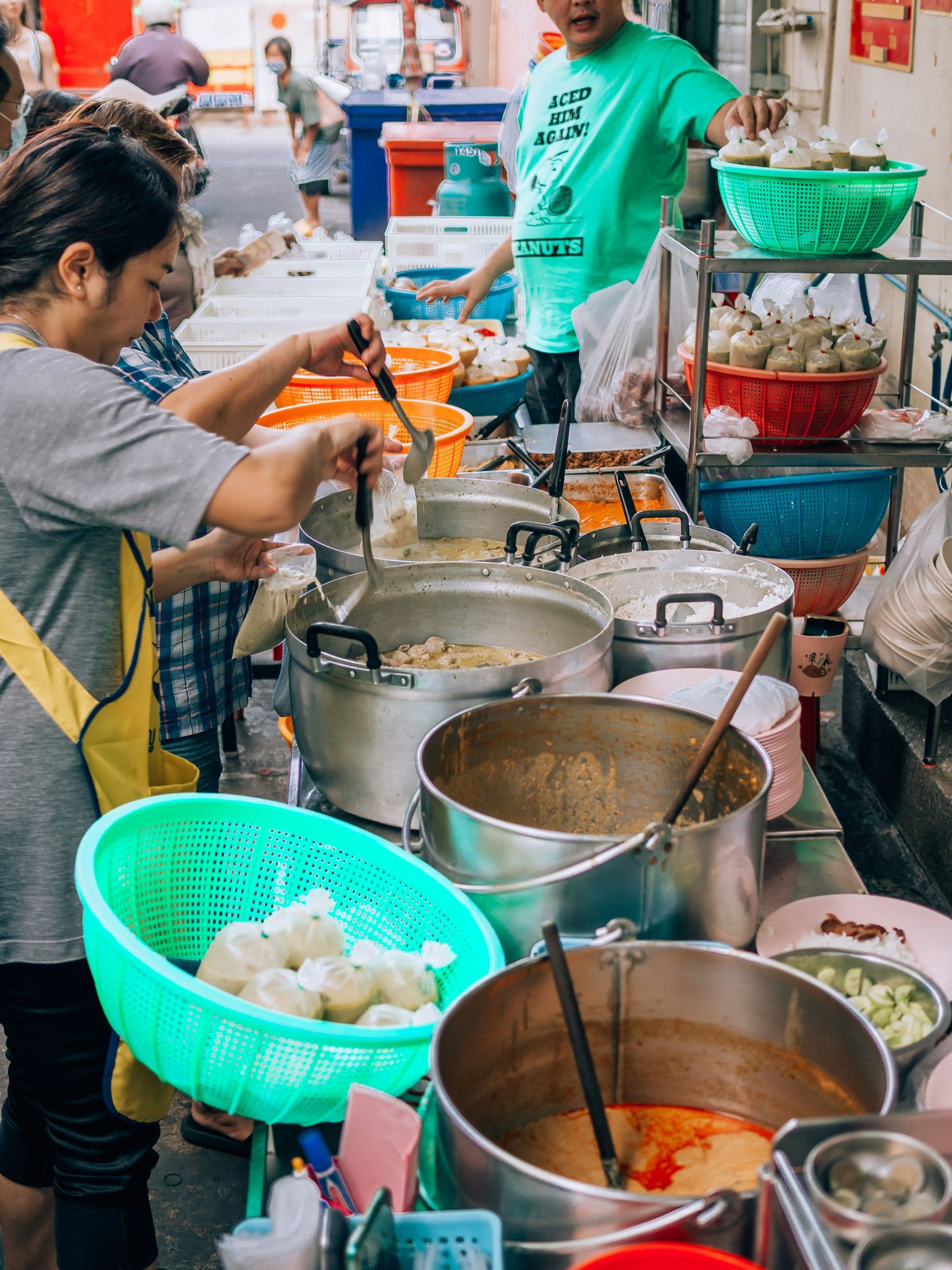 preparing food on the streets