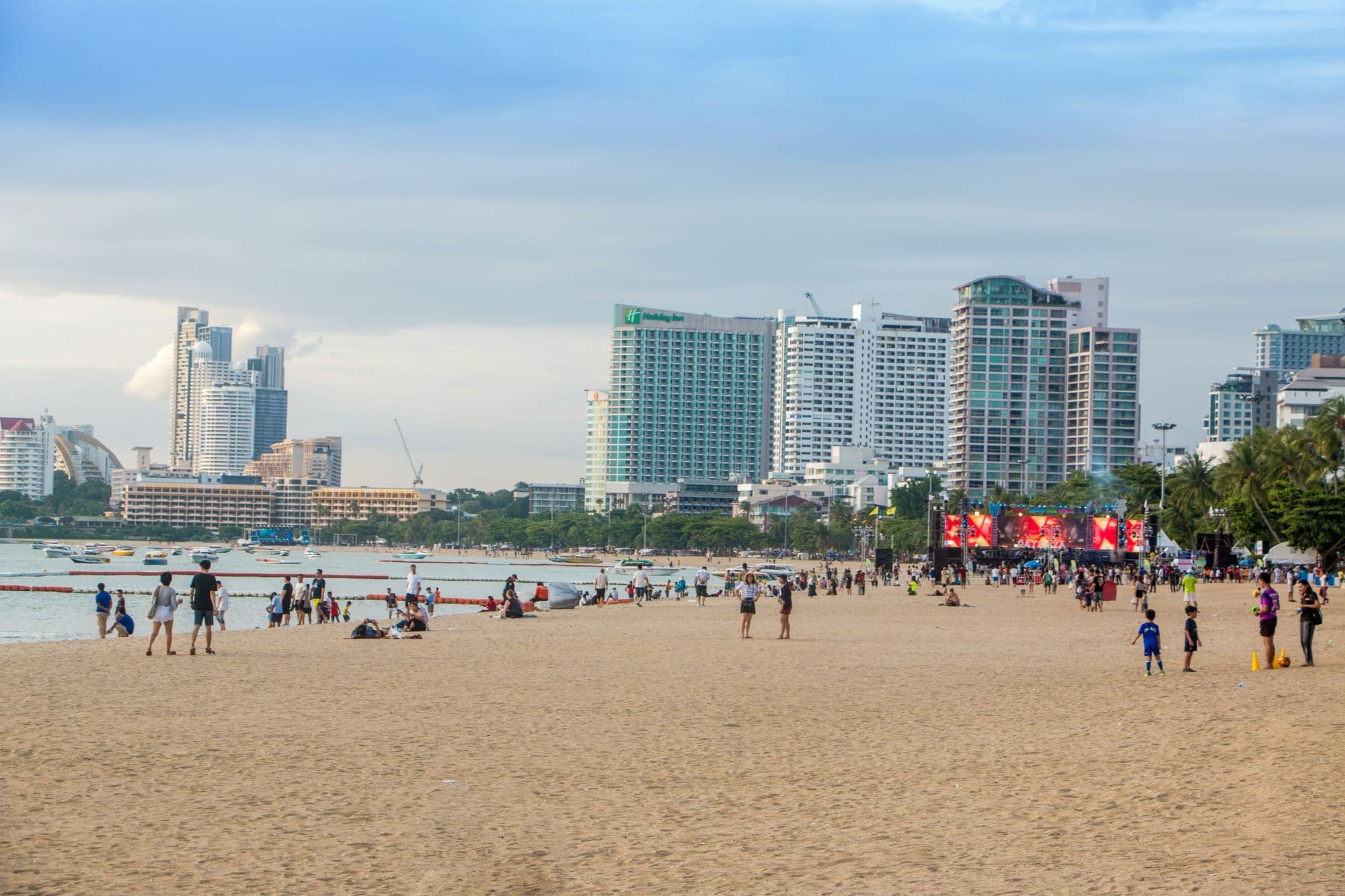 people relaxing at Pattaya Beach