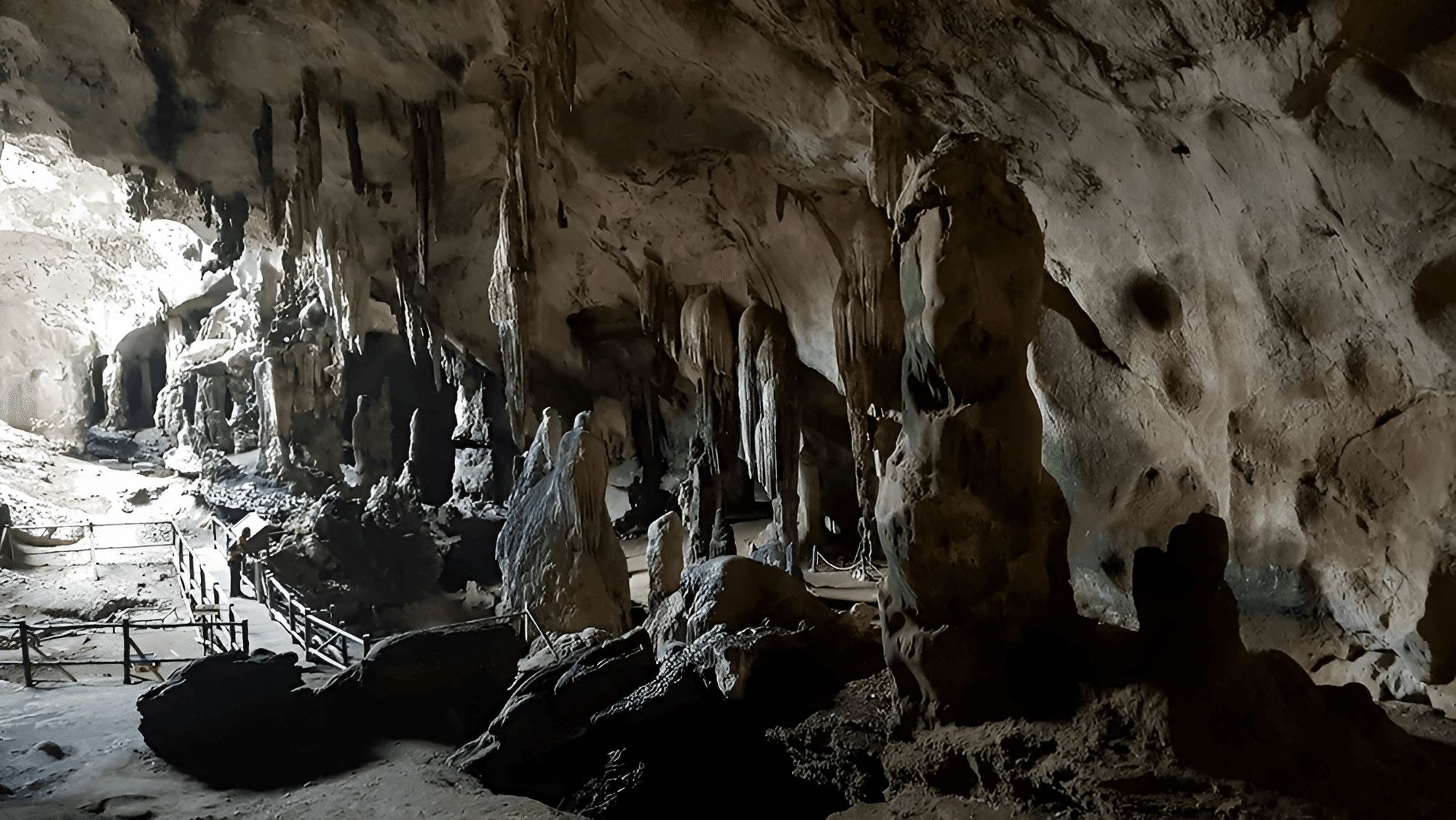 naturally formed limestones at the site