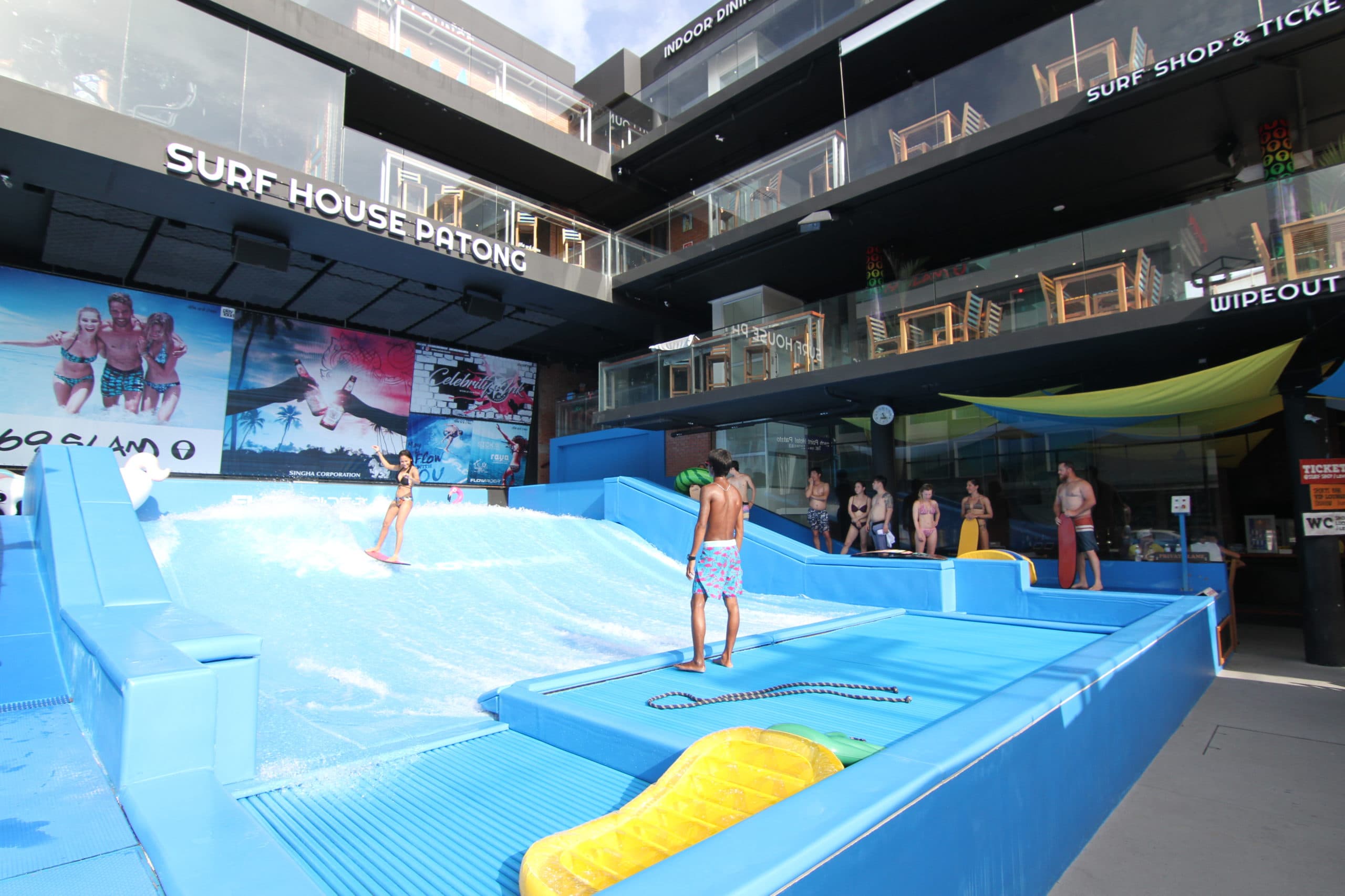 people surfing at the Surf House