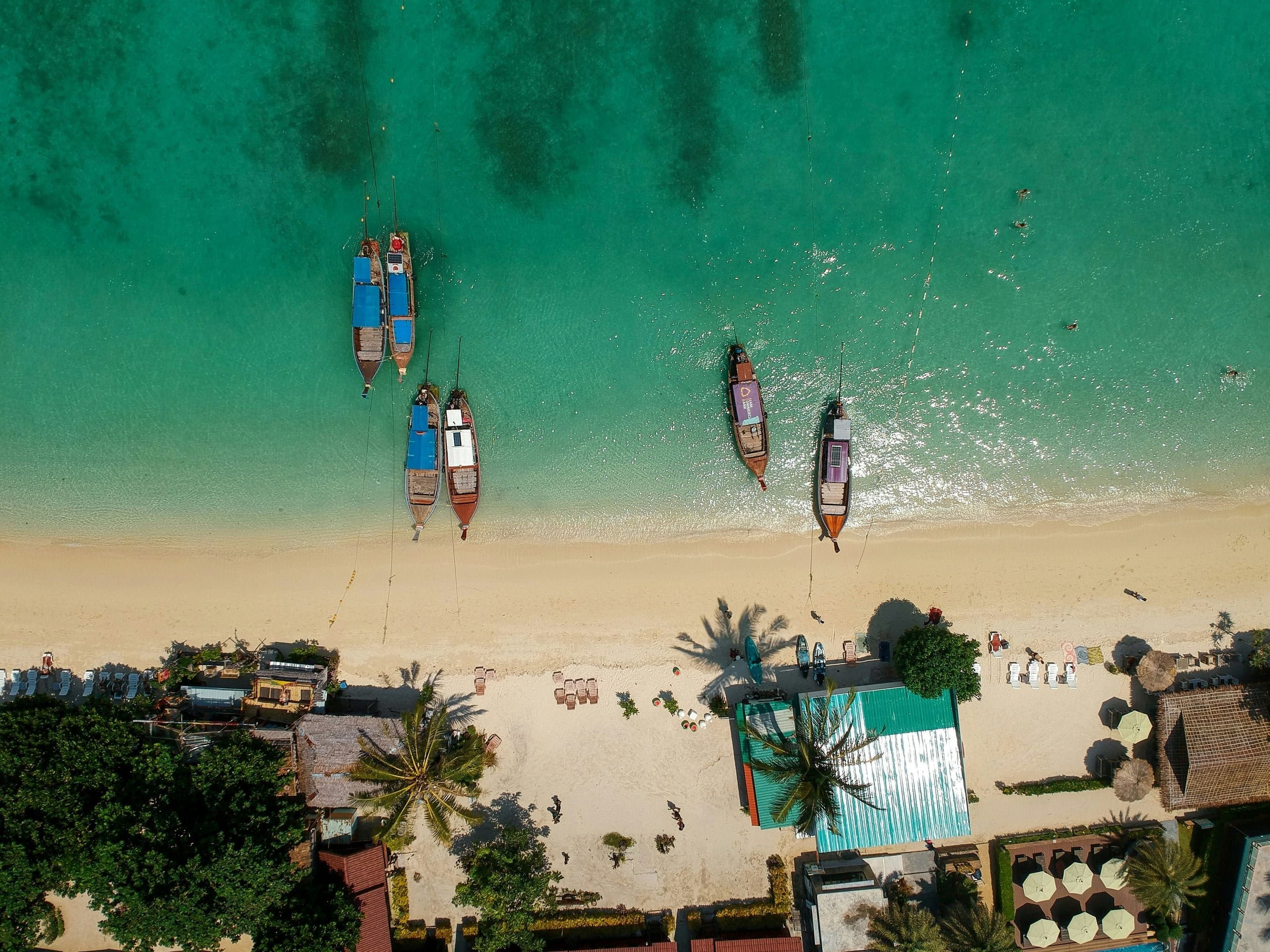 Drone shot of a beach