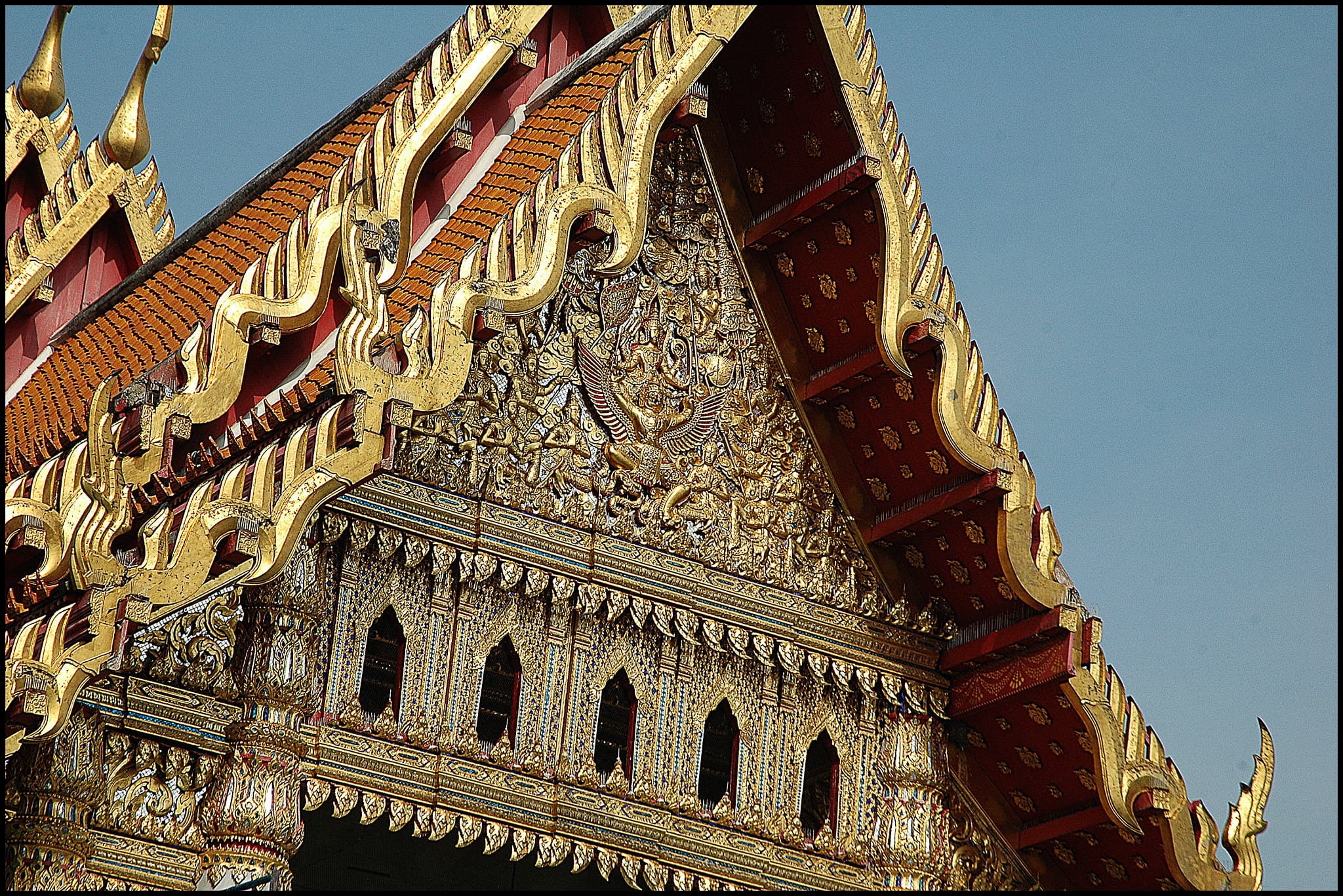 Details at the top of the temple