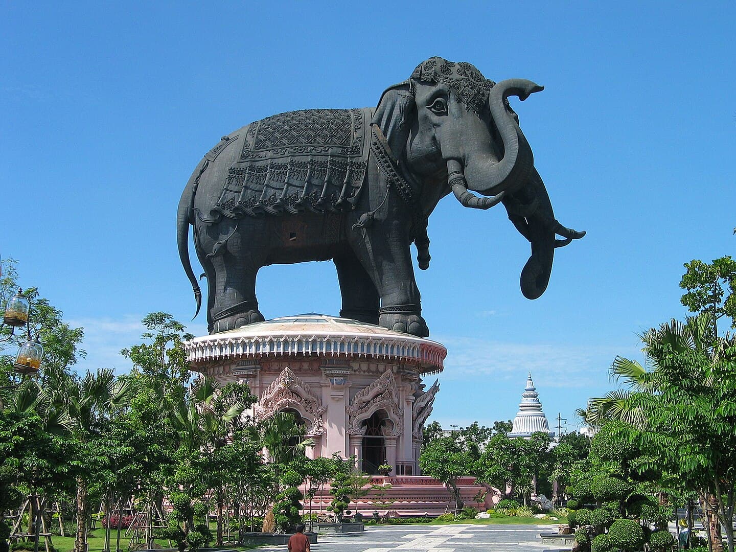 Giant elephant statue at the museum