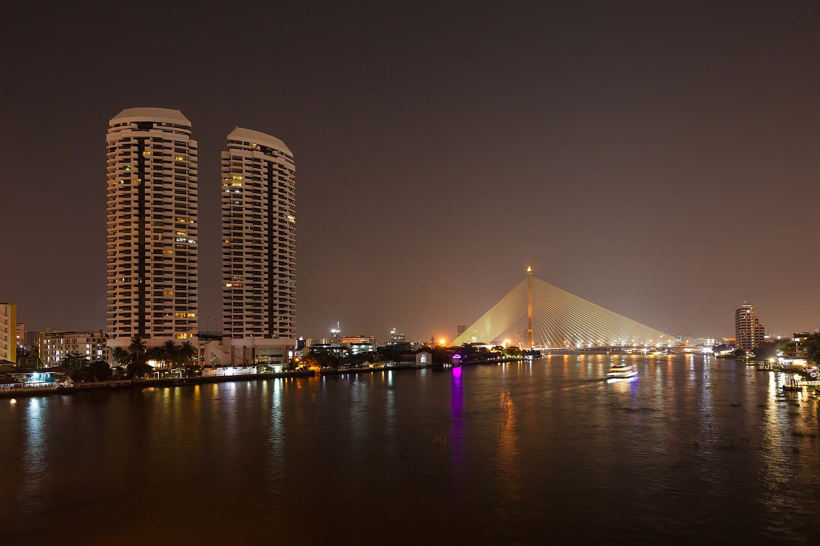 Chao Phraya River at night