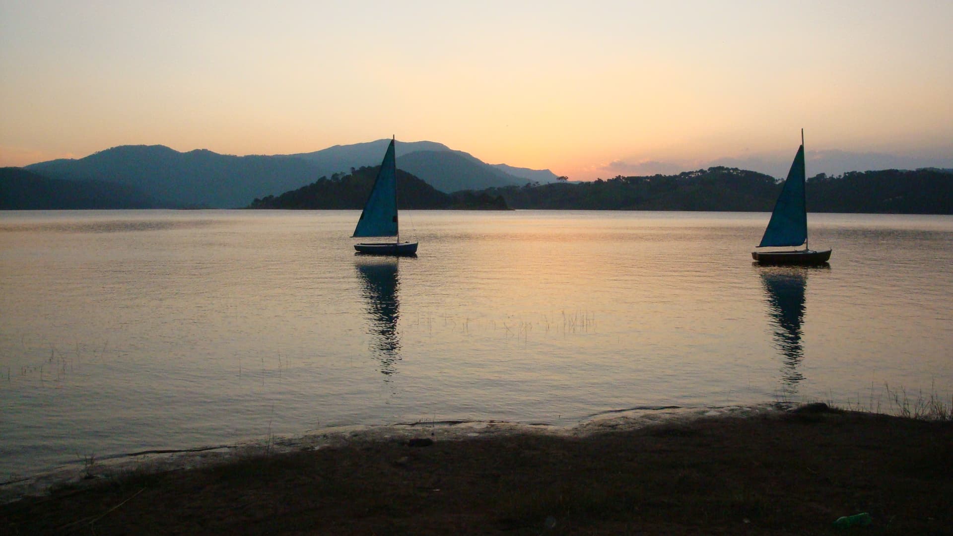 Umiam lake in the sunset