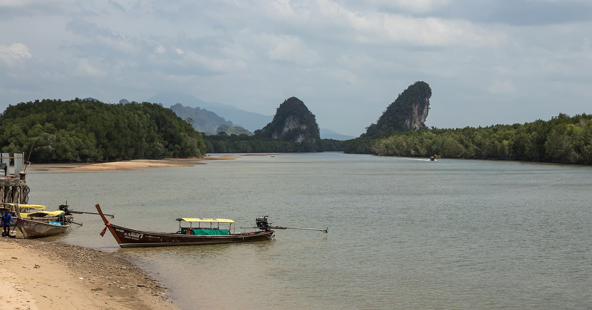 Long tail boats at Khao Khanab Nam