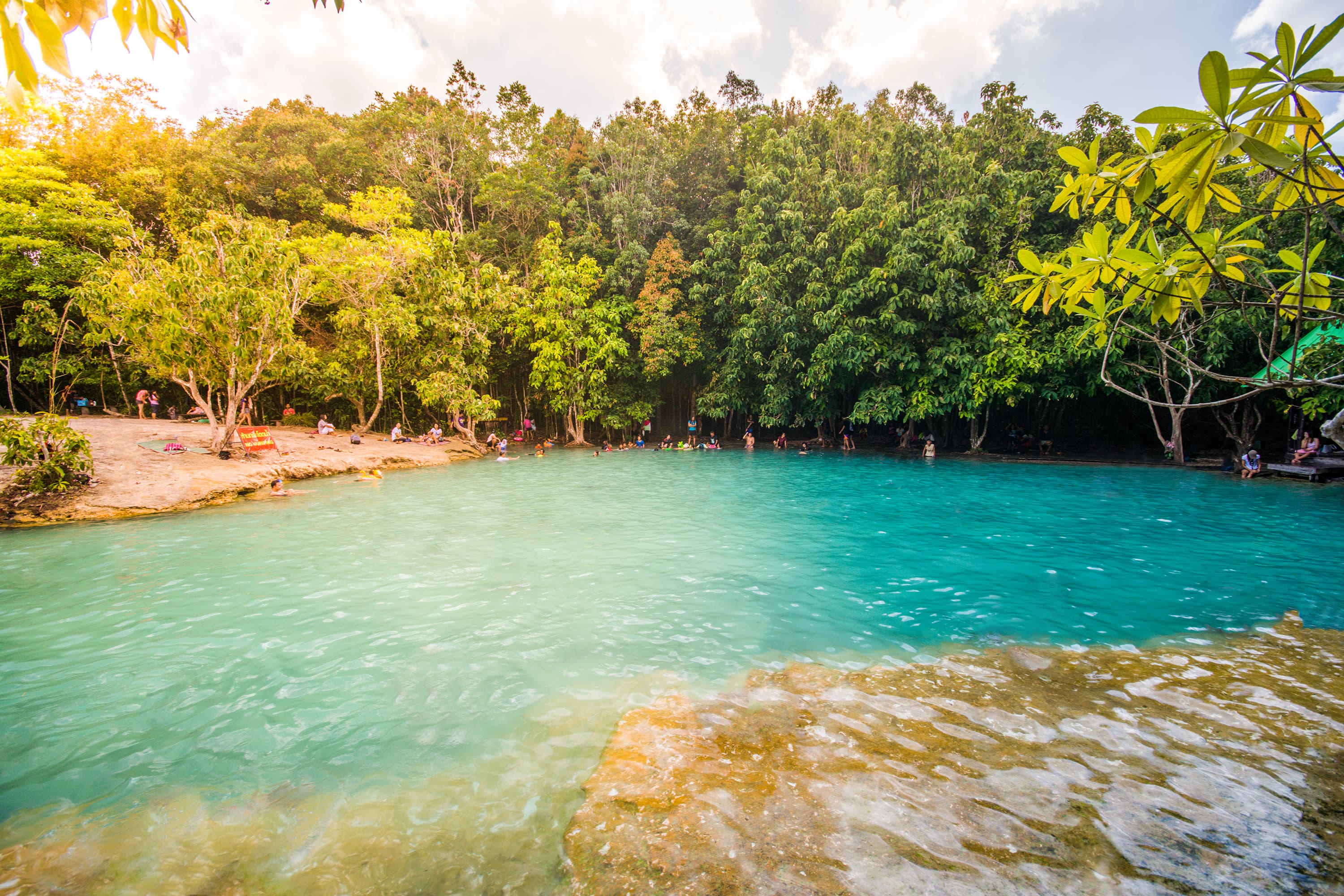 Emerald Pool with blue waters