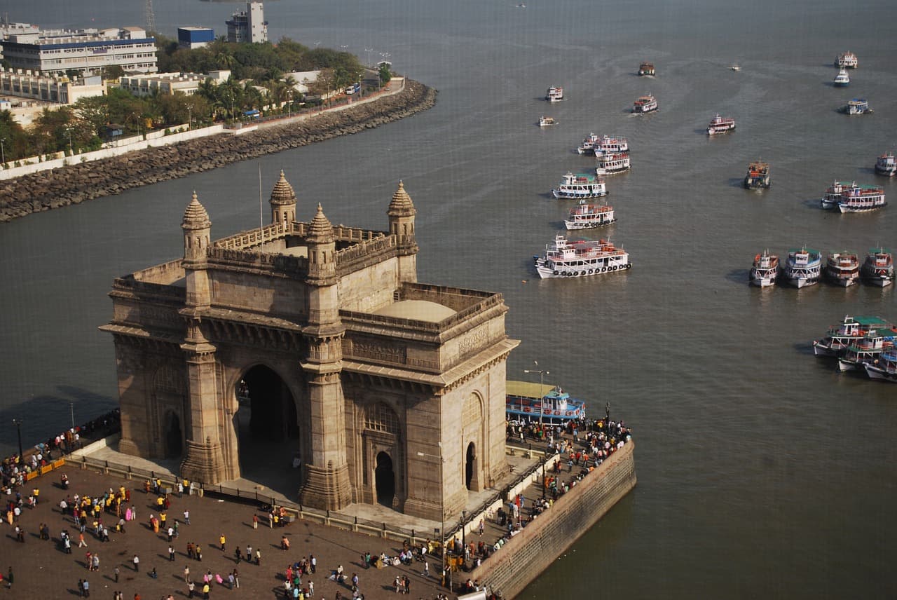 Aerial view of Gateway of India