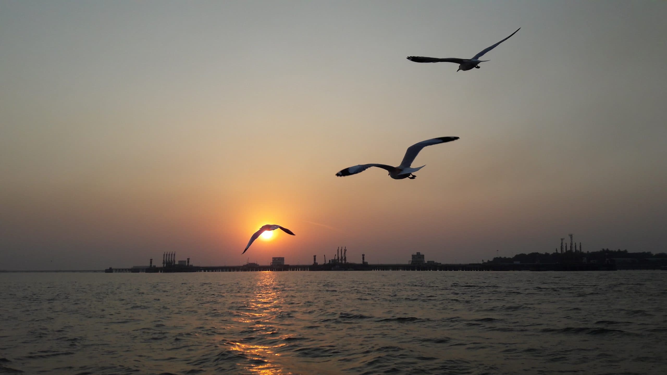 View of Juhu Beach sunset 