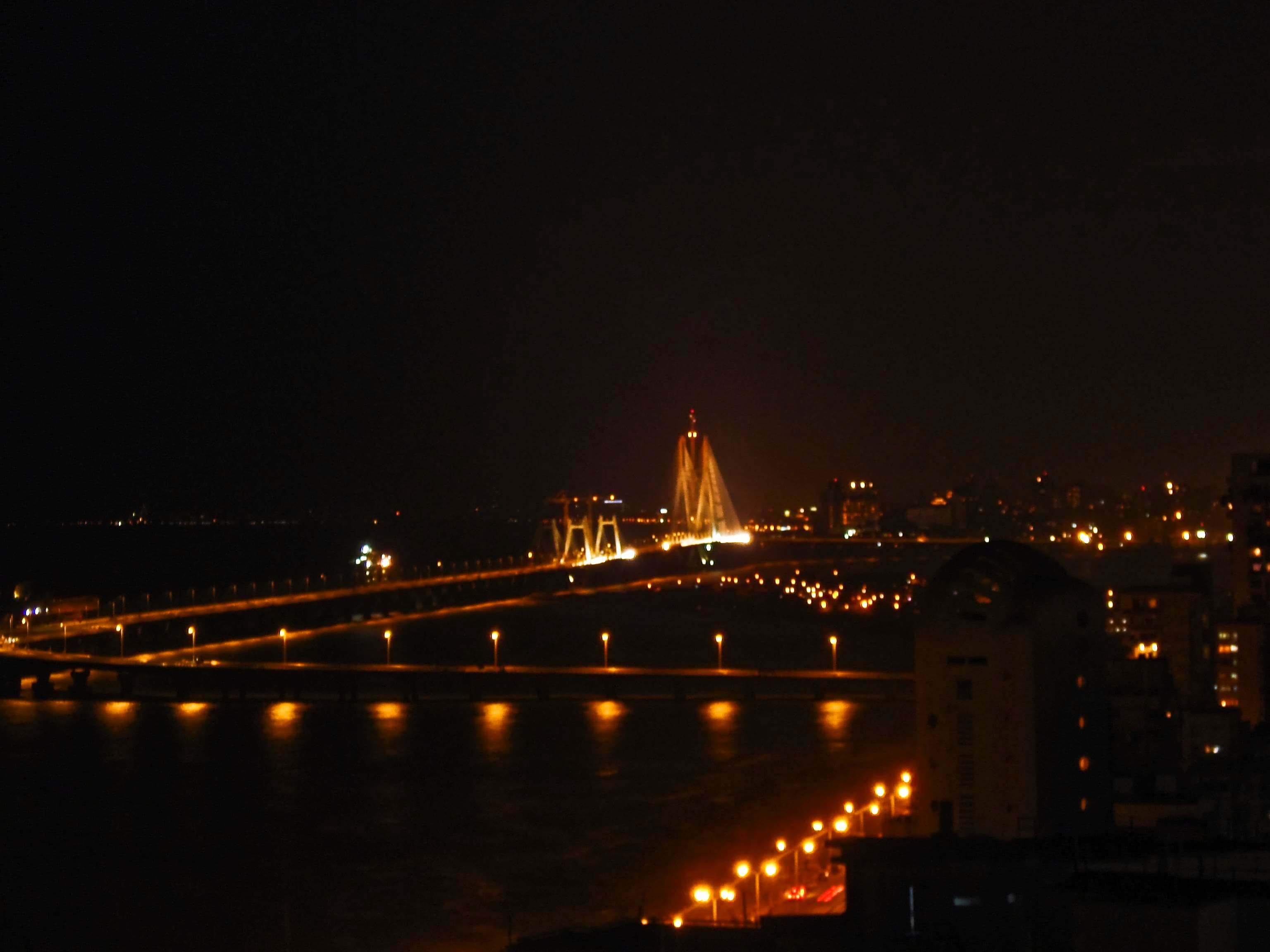 Night light view of Worli sea face