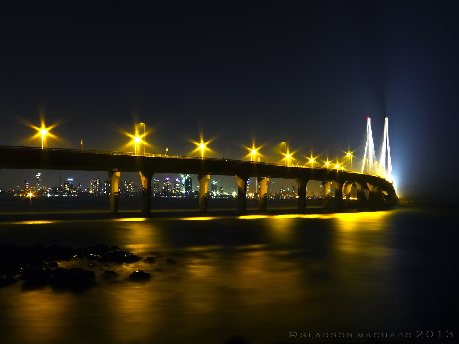 Night light view of Worli sea face