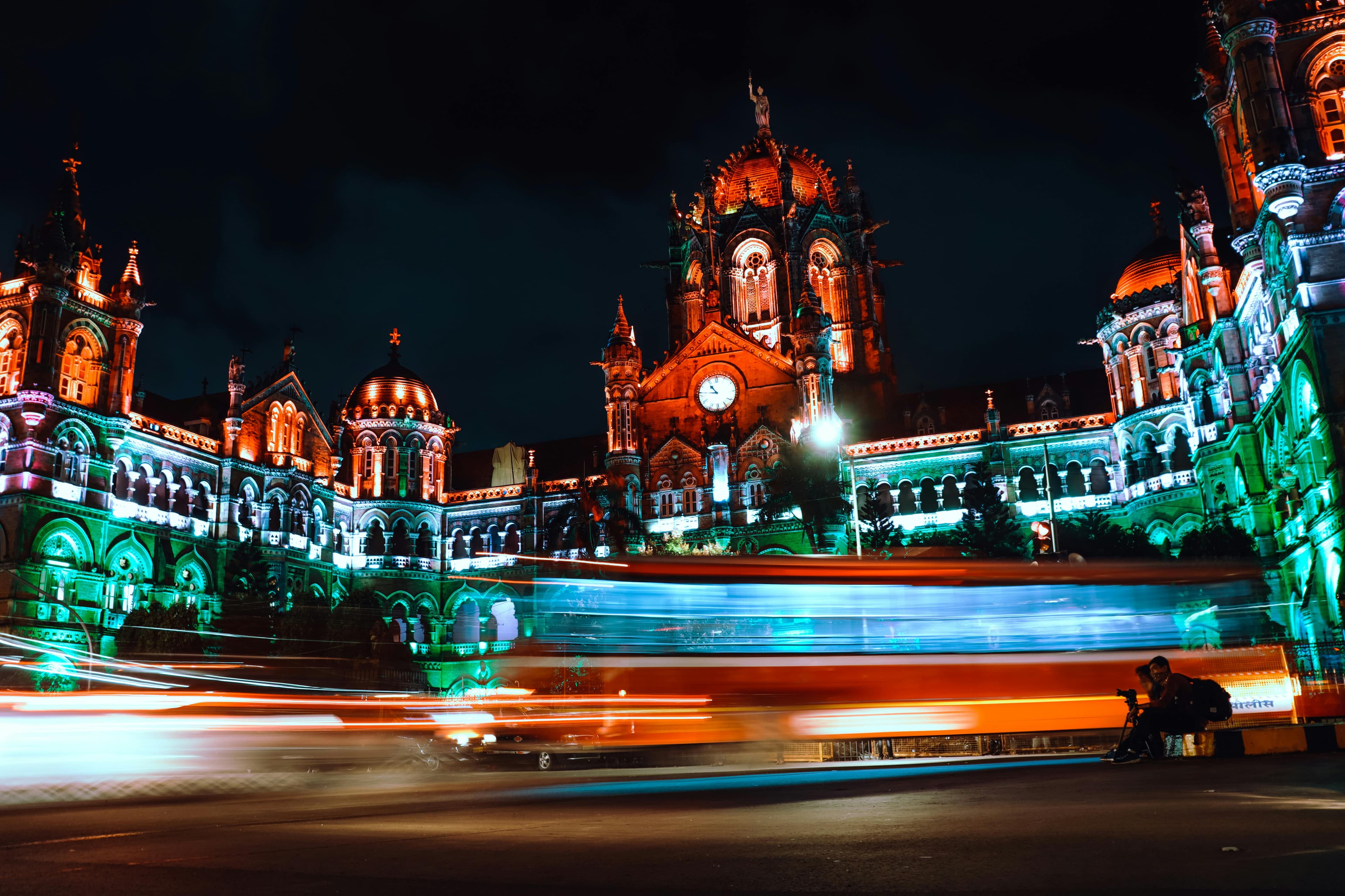 Night-light view of Chhatrapati Shivaji Terminus