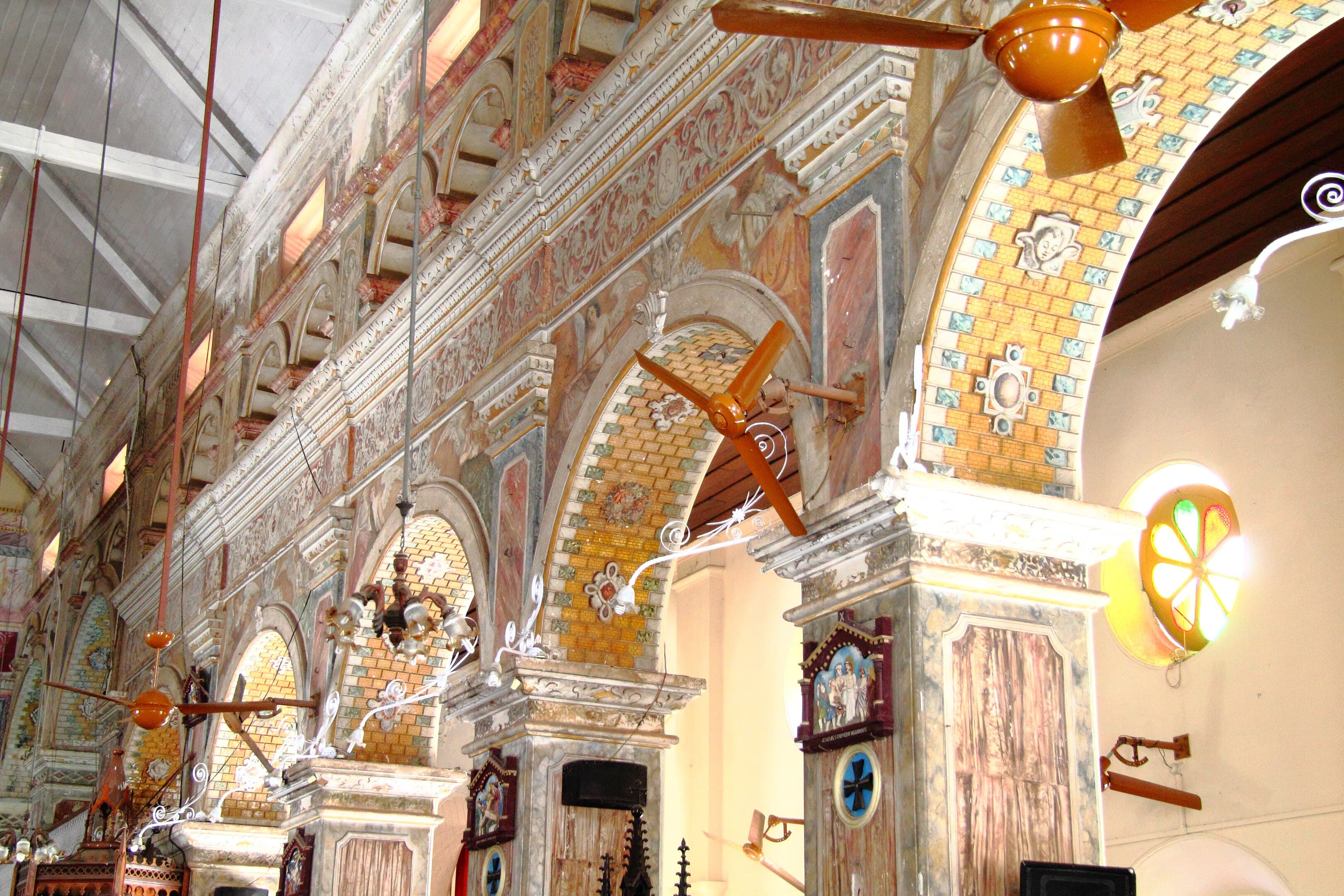 Carvings inside the church