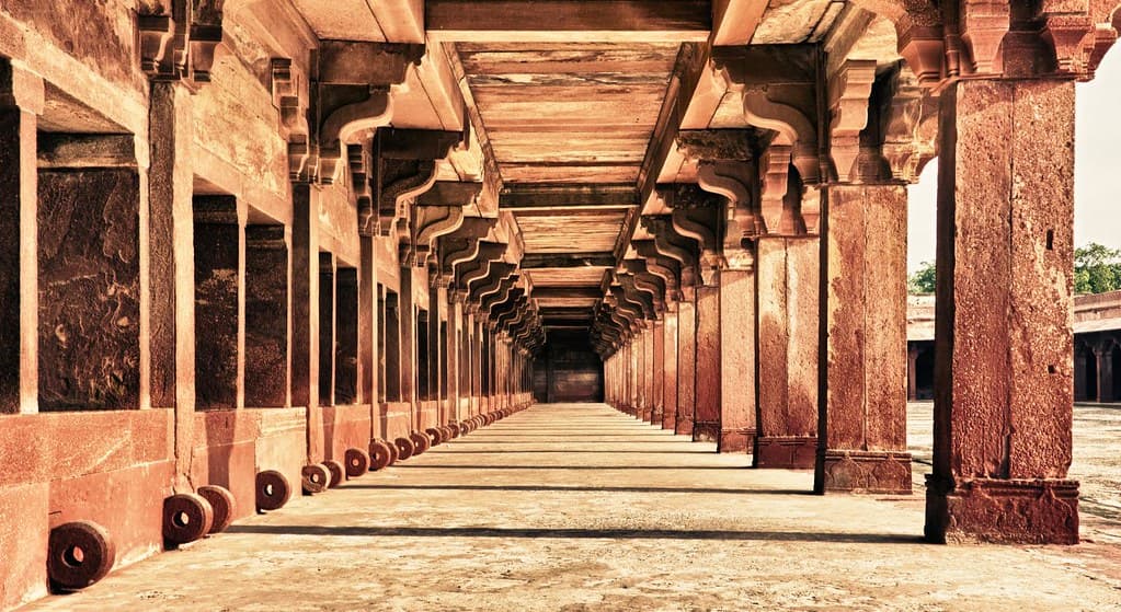 Inside view of elephant stables