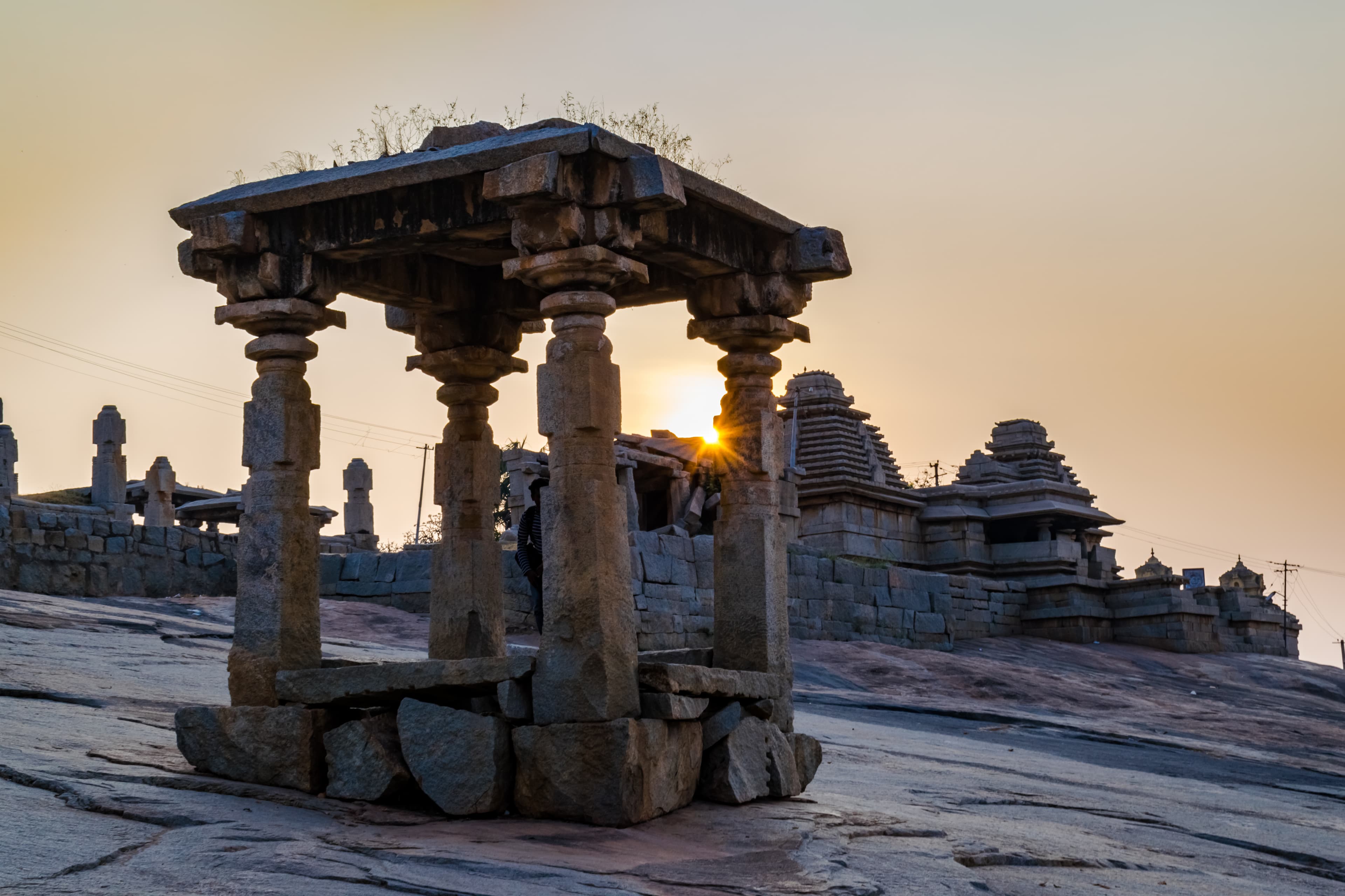 View of Hemakuta Hill temple