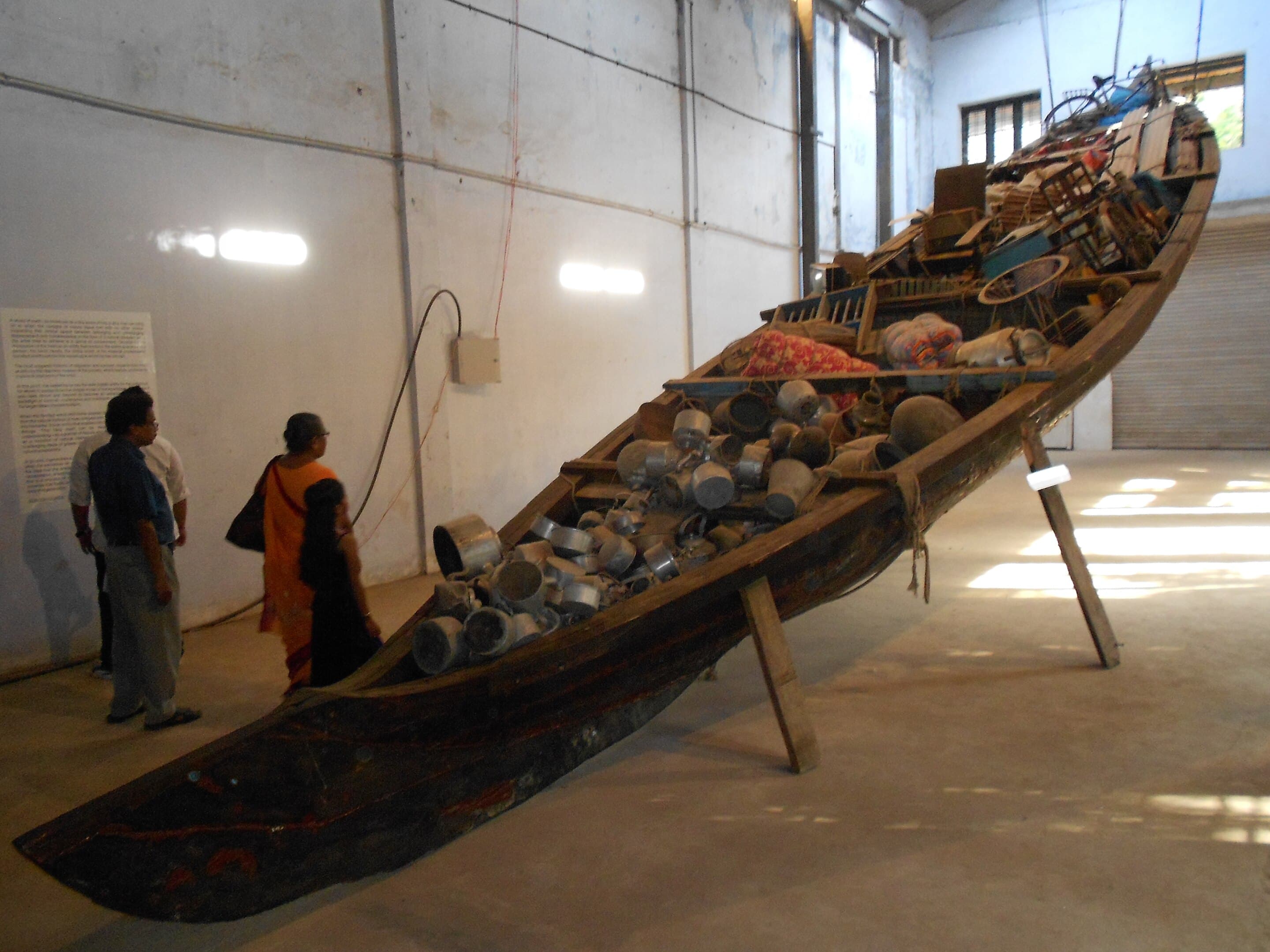  A boat being showcased at Muziris Biennale 