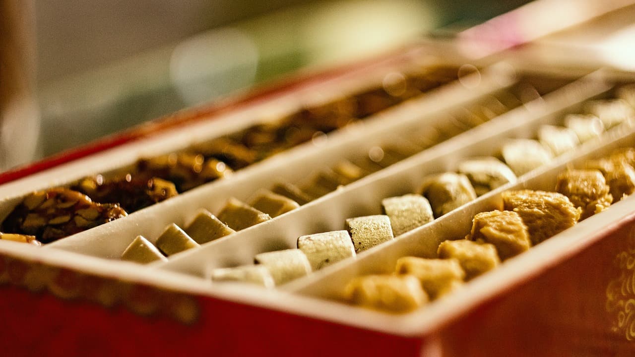 Box of traditional Indian sweets 