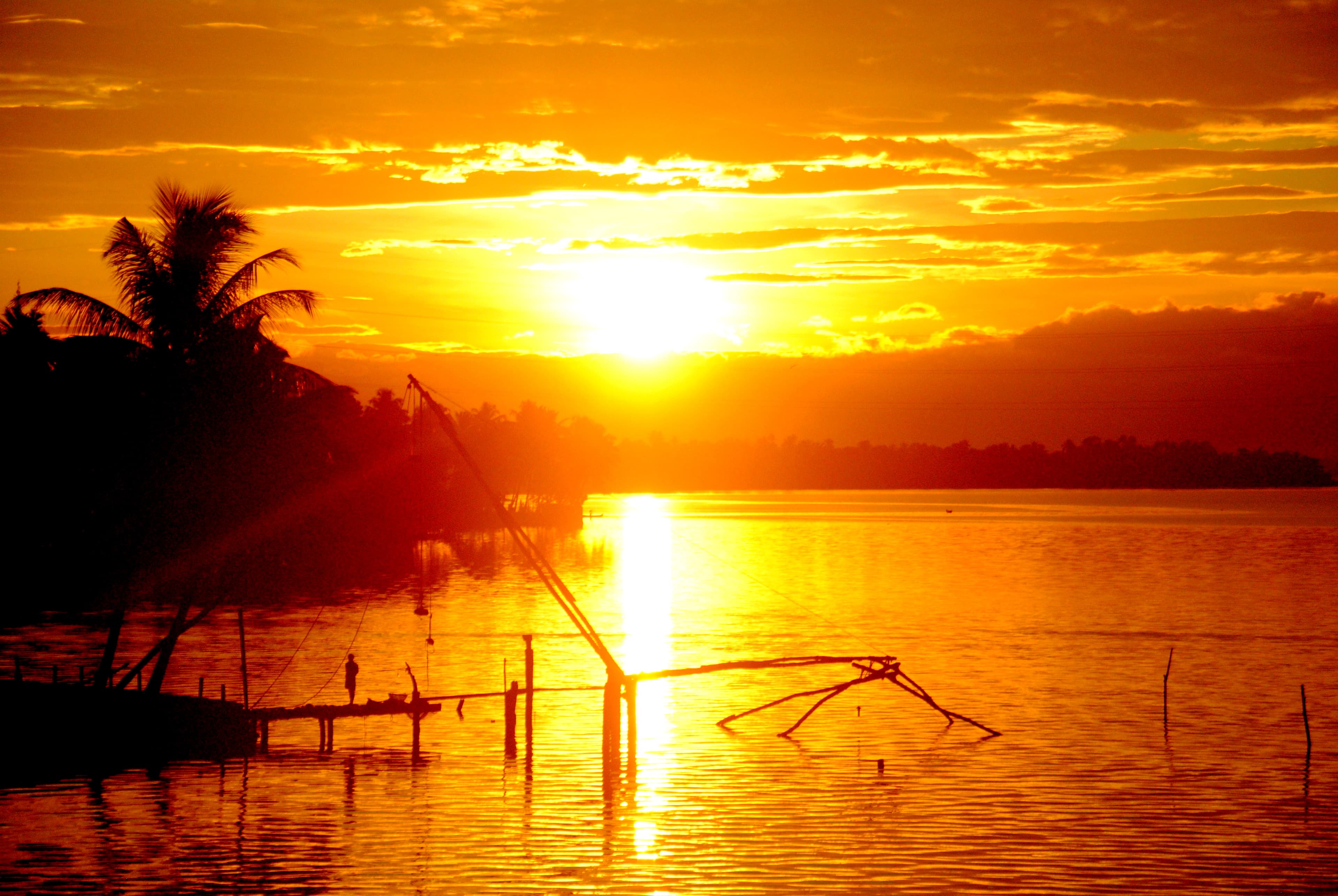 Sunrise by the  Kuttanad Backwaters