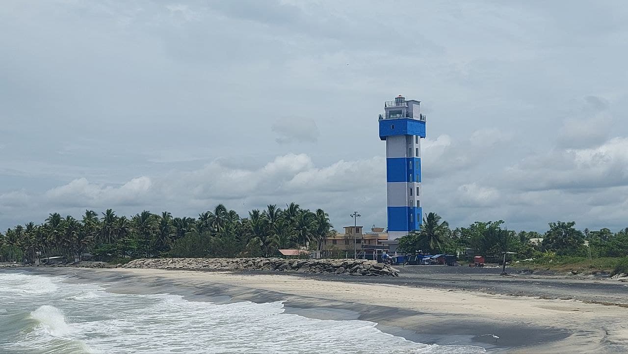 Beach view of Alleppey Lighthouse