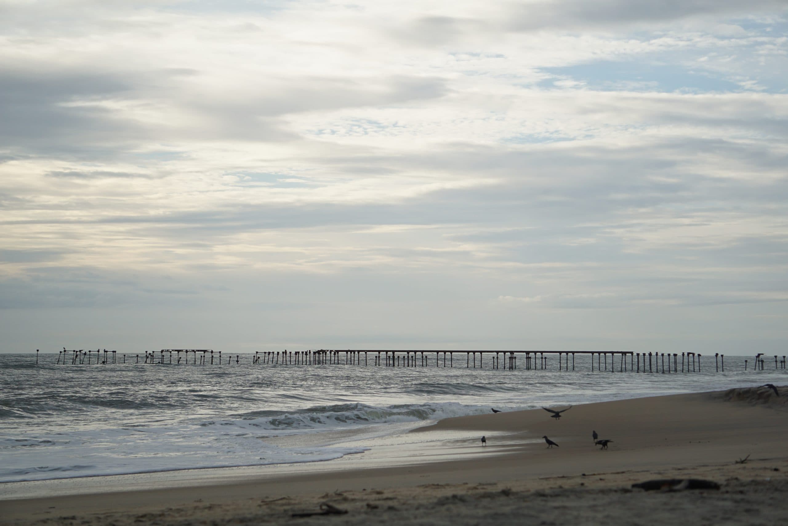 Wooden bridge view in Alleppey Beach