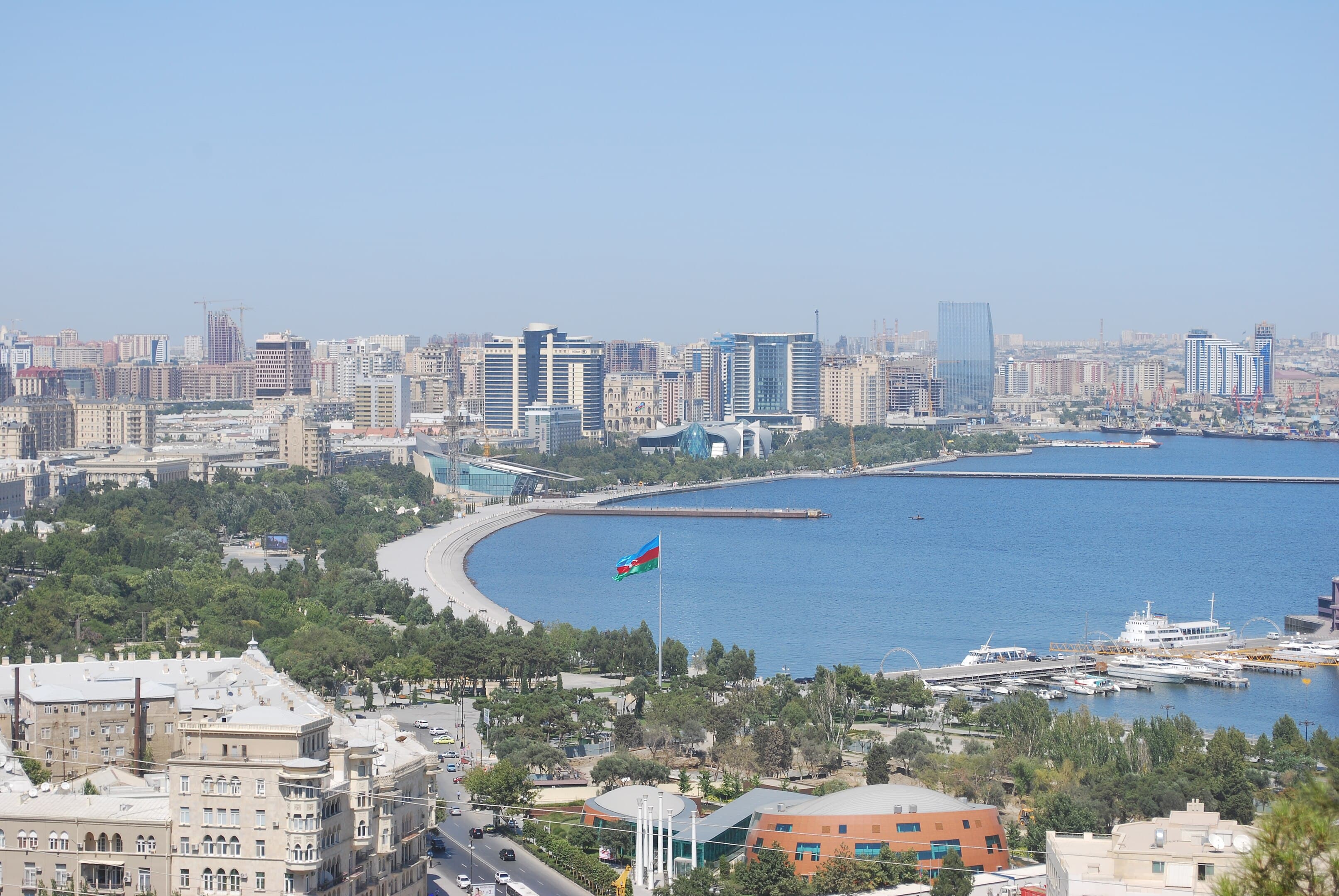 Baku Boulevard view from a hill