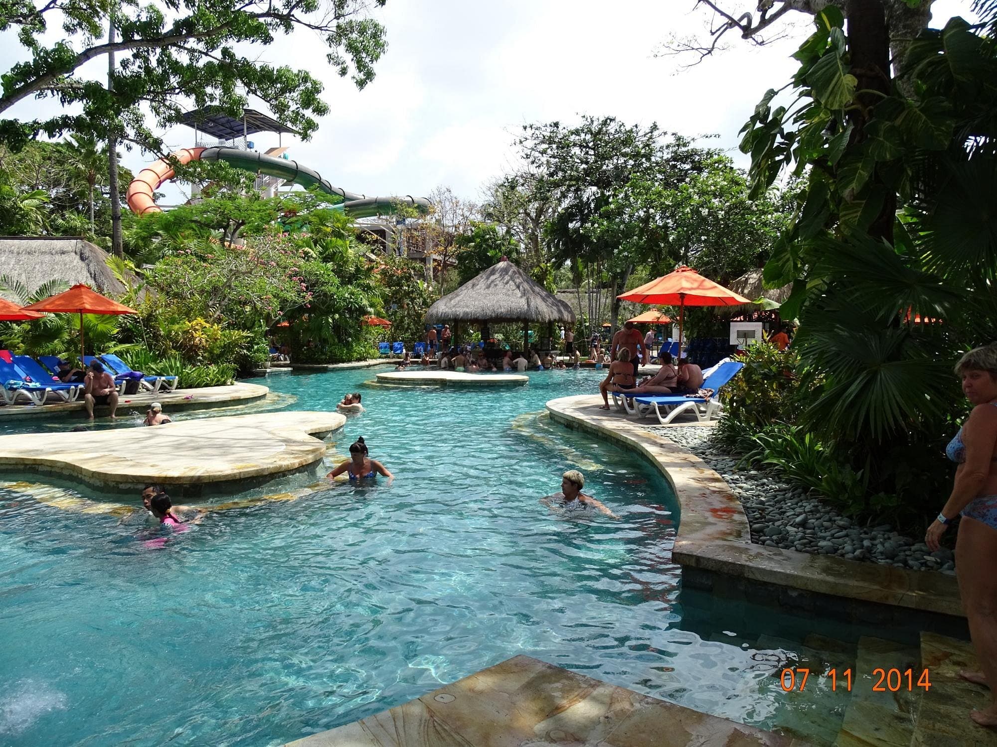 Poolside loungers at Waterbom Bali