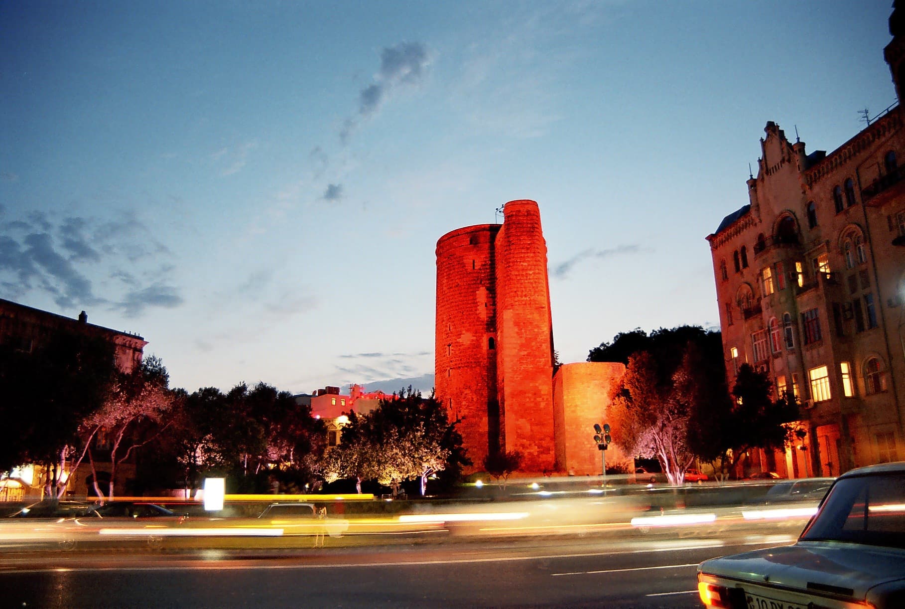 Maiden Tower at night