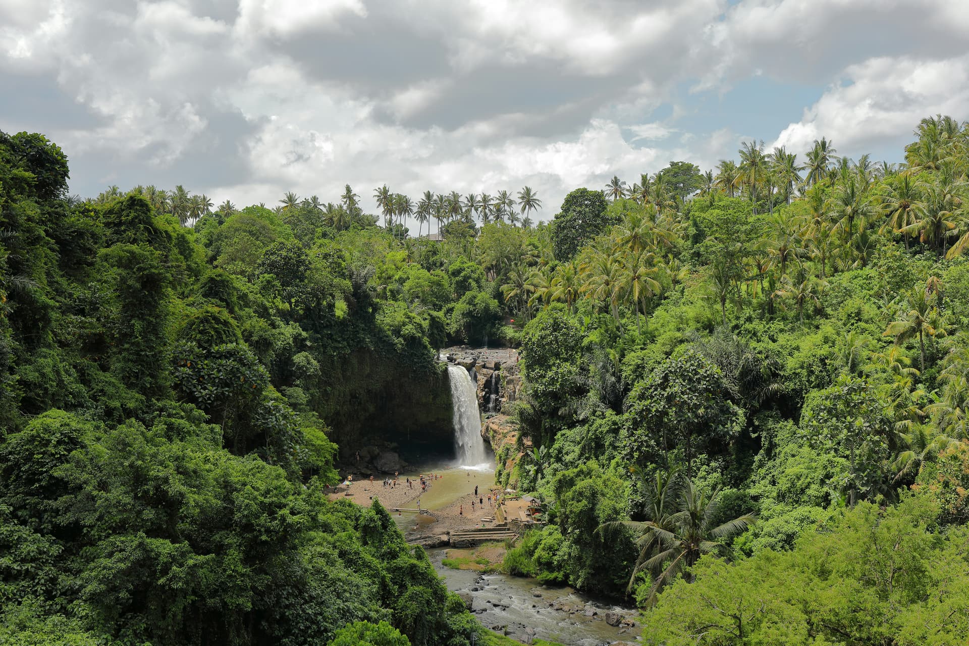 Lush greenery surrounding Tegenungan Waterfall