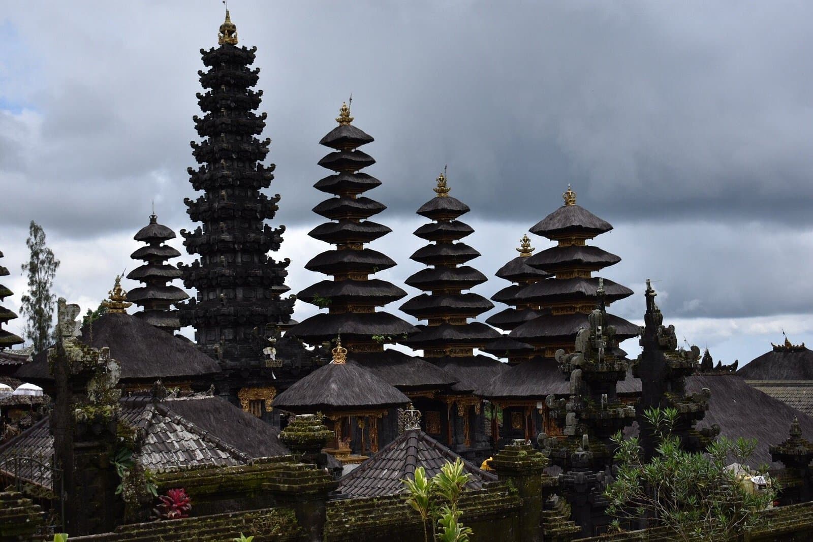 Scenic view of Besakih Great Temple with mountains