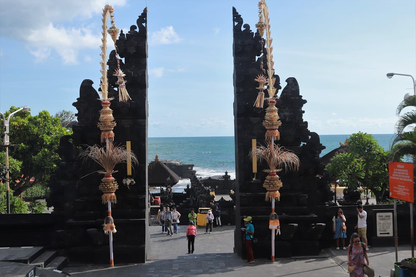 Tanah Lot Temple with volcanic rock formations