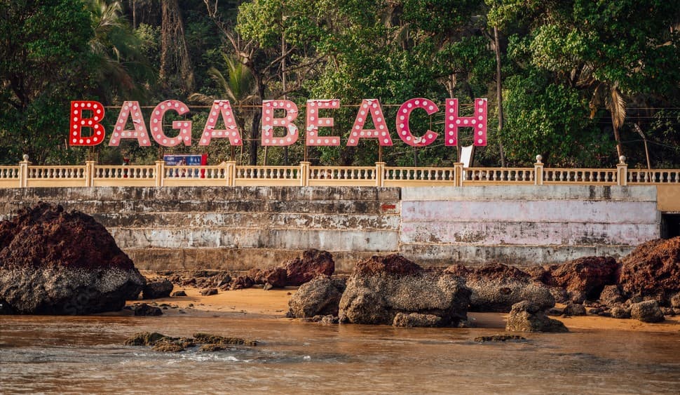 Front view of Baga Beach