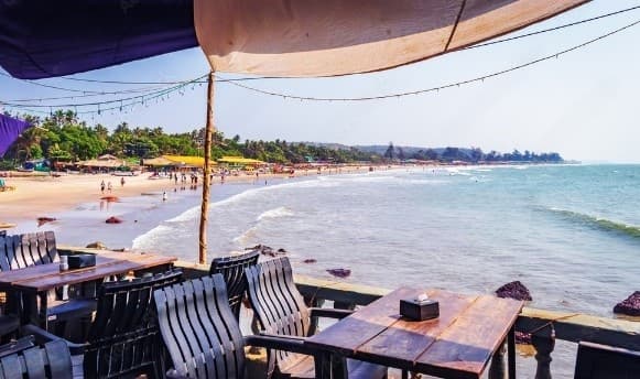 Restaurant view of Baga Beach