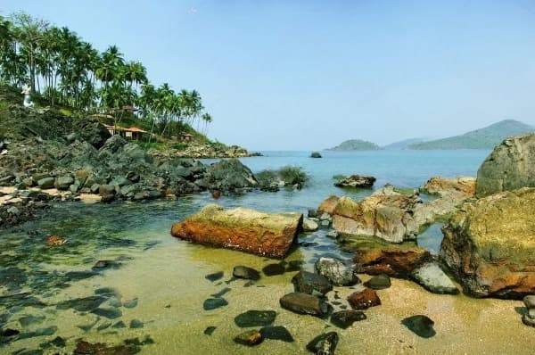 Aerial view of Palolem Beach