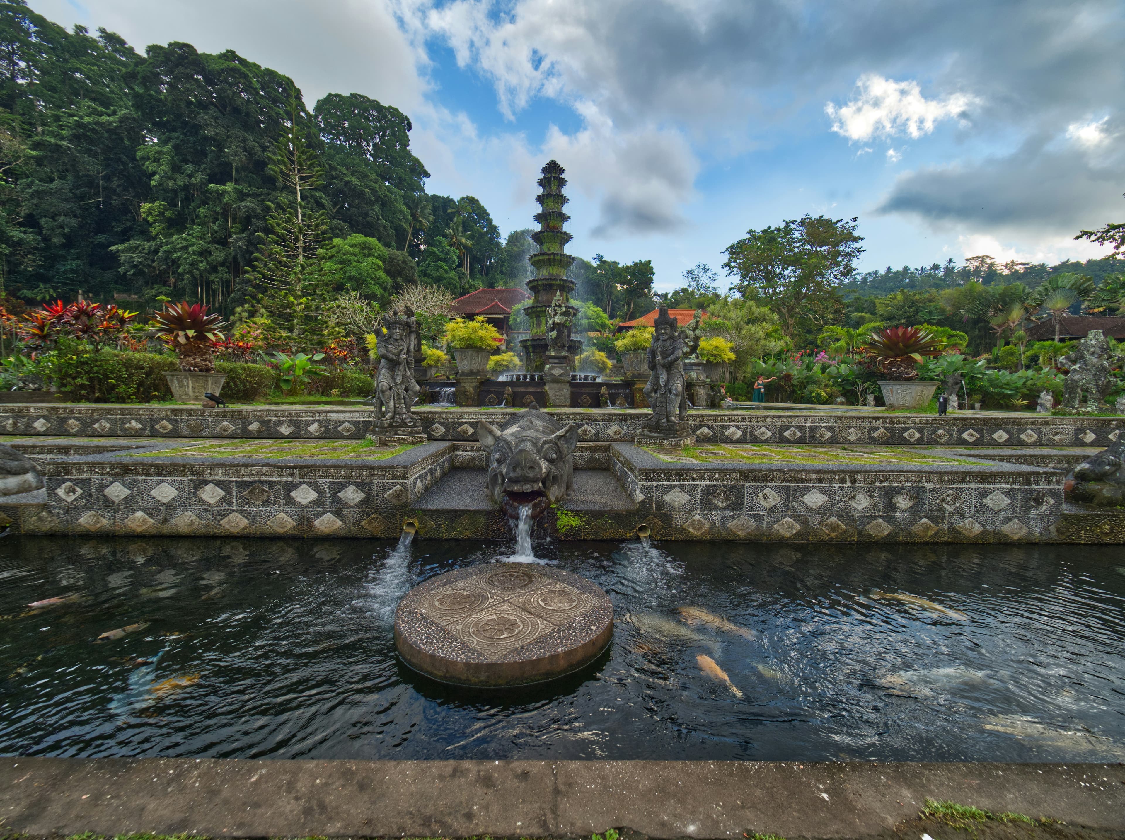 Reflection of Tirta Gangga in water