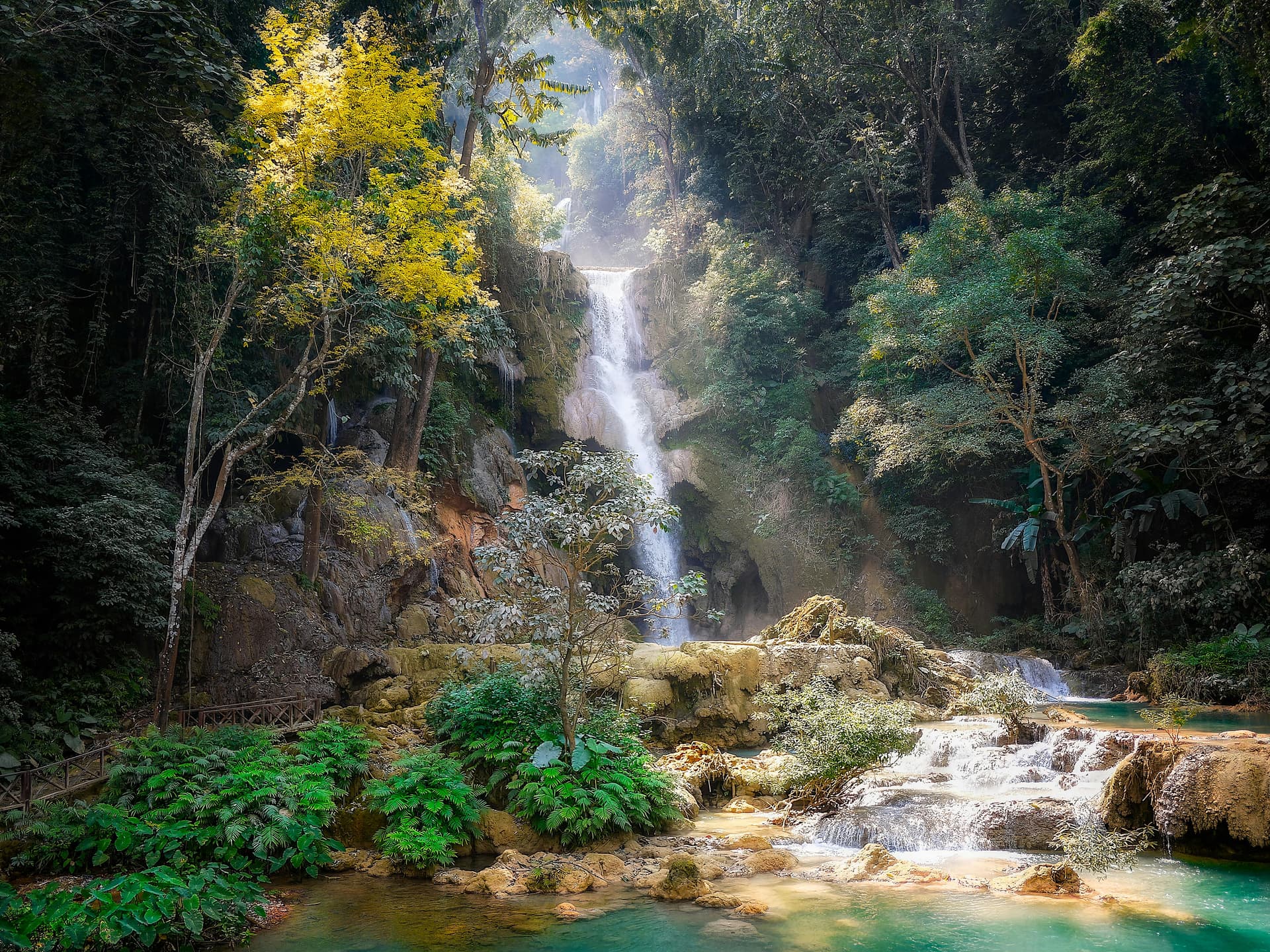 View of Harvalem Waterfalls
