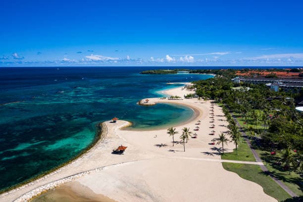 Aerial view of the Nusa Dua coastline