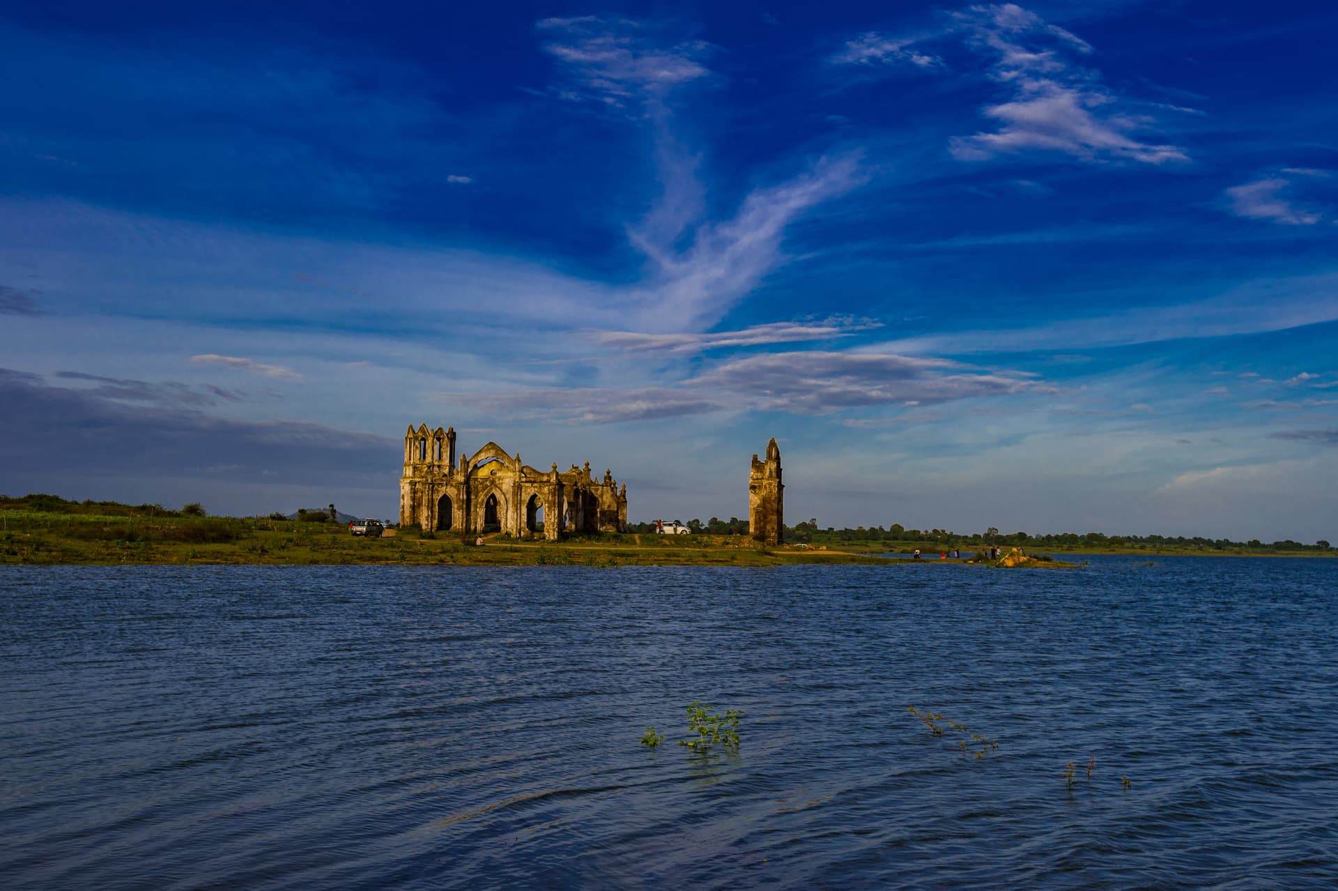 Distance view of Hemavathi Reservoir