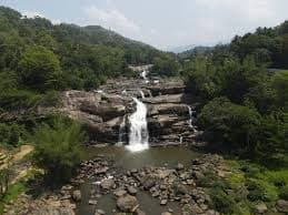 Ground view of Magajahalli Waterfalls