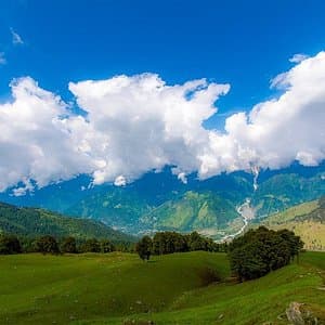 Panoramic view of the lush greenery in Manali Sanctuary