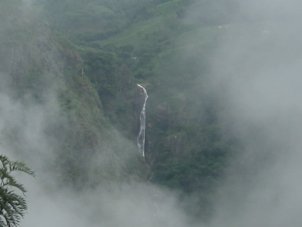 Distance view of waterfall in Coonoor