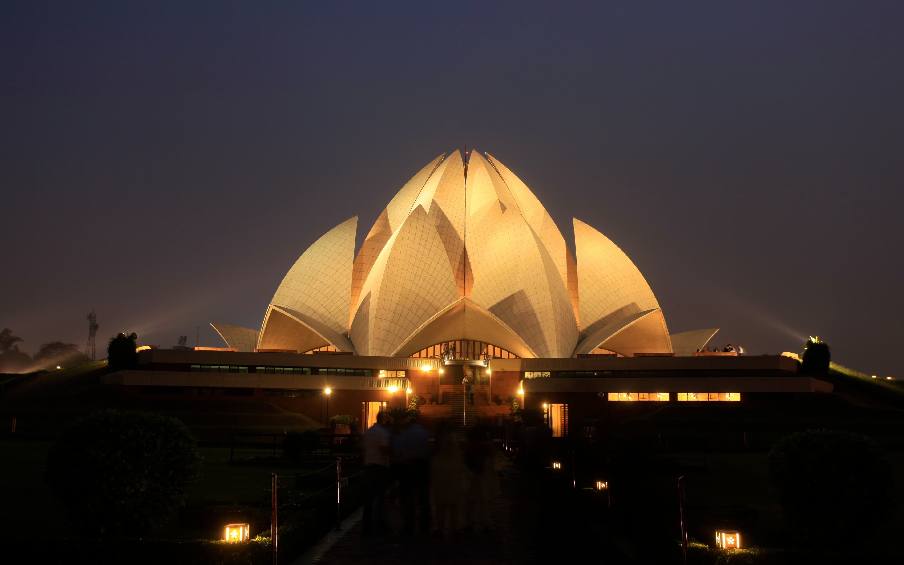 lotus temple at night