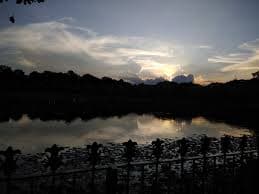 Sunset over Rabindra Sarobar lake