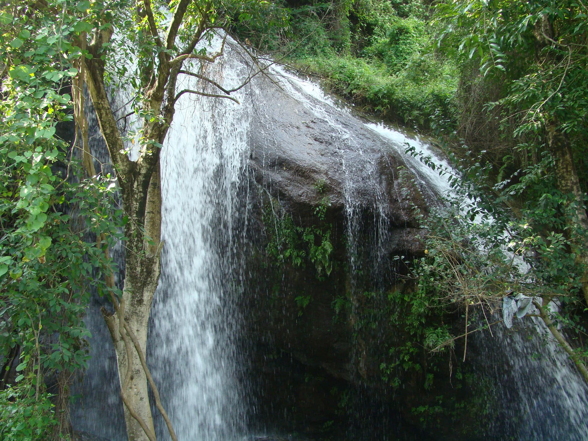 Rocky terrain view of Monkey Falls