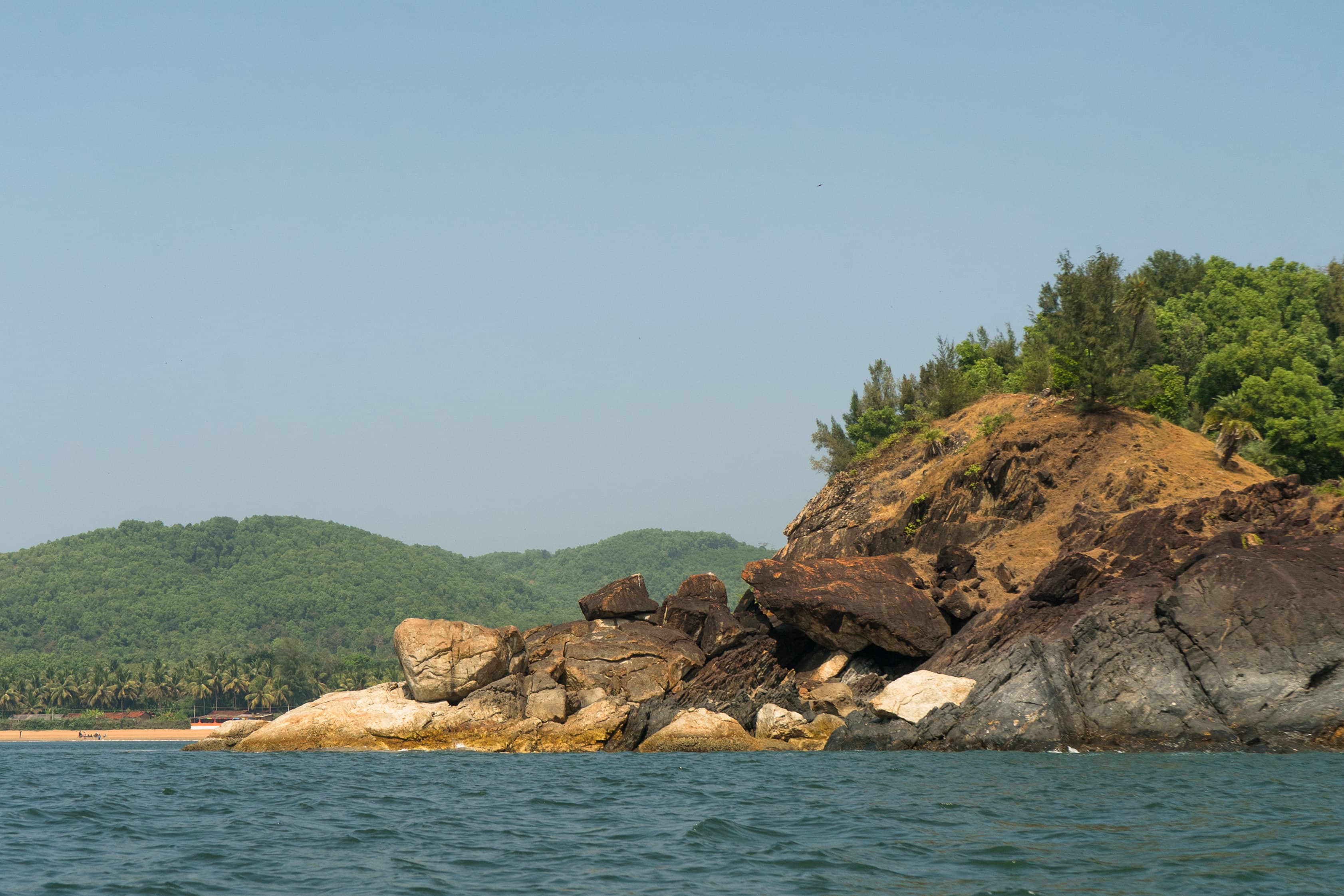 Rocky terrain in Om Beach