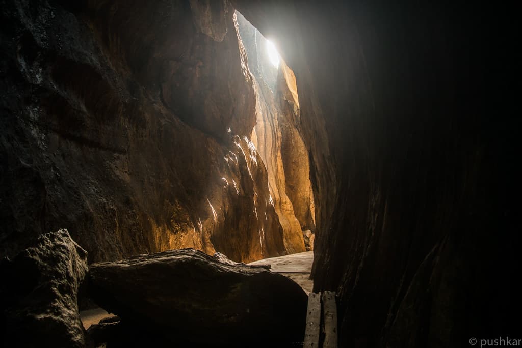 Inside view of Yana Caves