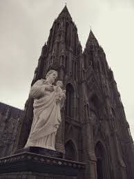 St. Philomena's Church's towering spires